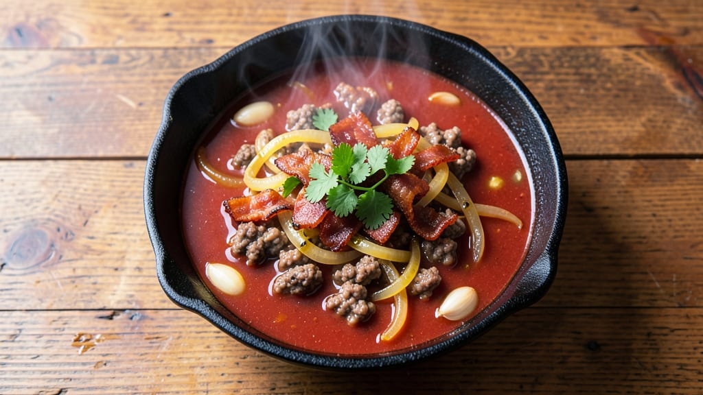 Authentic Taco Soup Recipe: Smoky Tomato-Bacon Base With Crunchy Toppings
