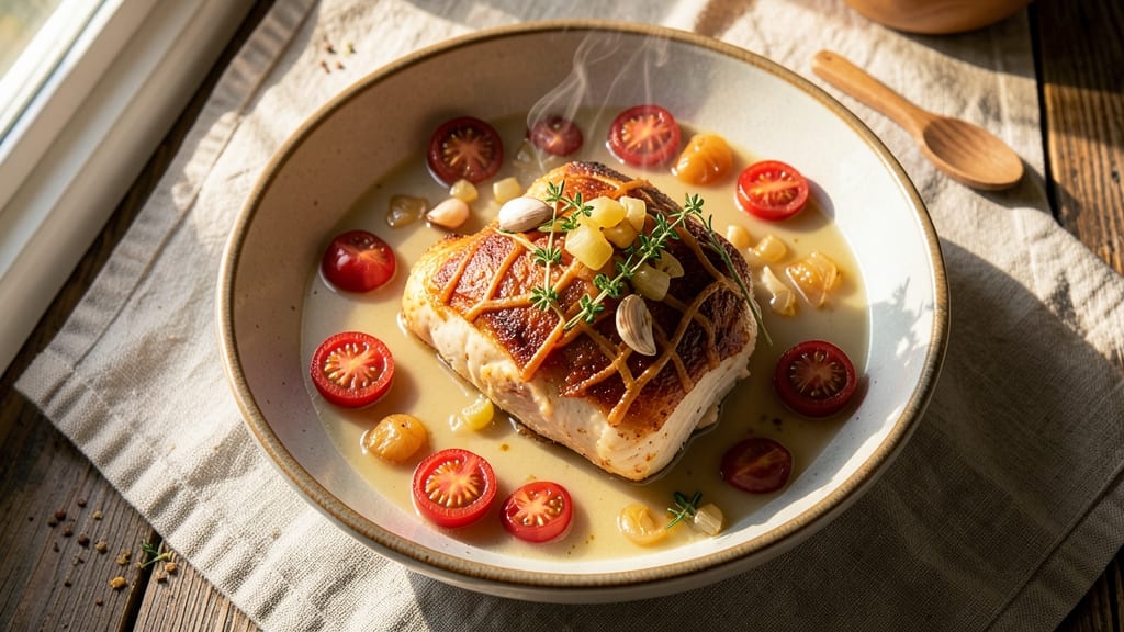 Baked Chicken and Tomato Soup Recipe: Crispy Herb Crowns Over Velvety Tomato Broth