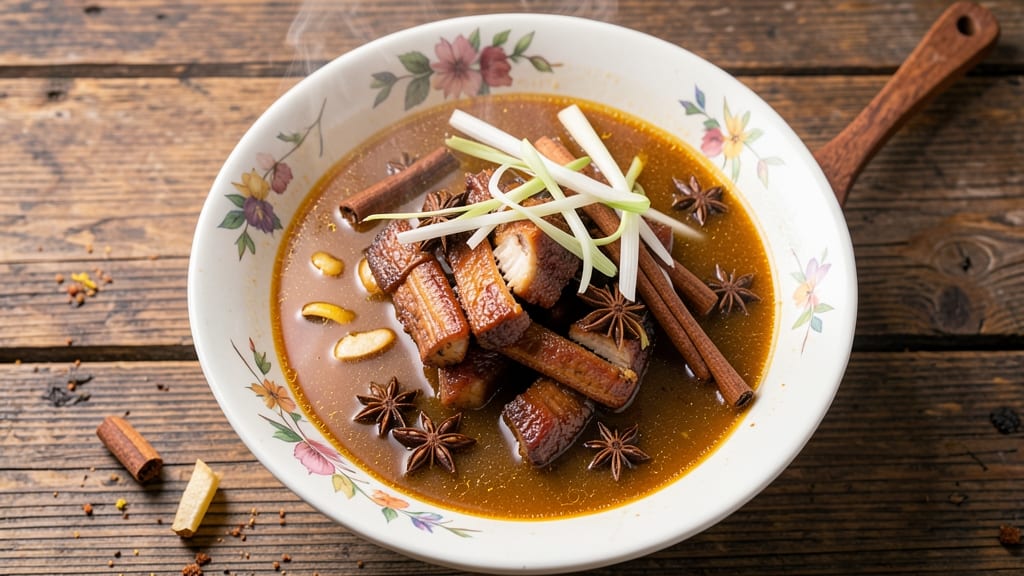 Bak Kut Teh Soup Recipe: Spiced Pork Ribs and Herbal Velout Harmony