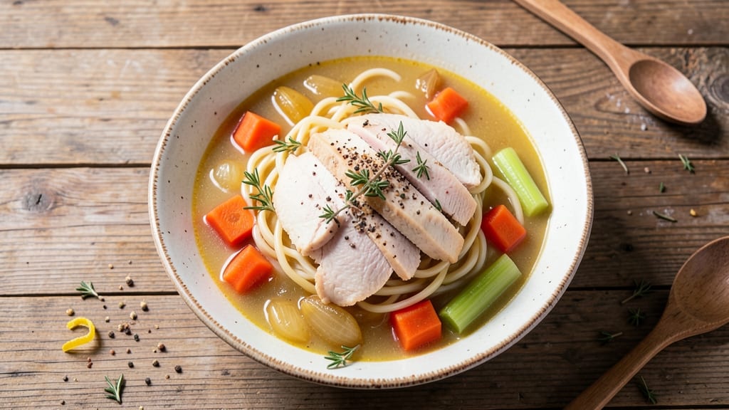 Barefoot Contessa Chicken Noodle Soup Recipe: Crisp Celery Crowns Over Herb-Infused Velout Magic