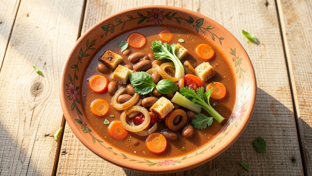 Bertolas Minestrone Soup Recipe: Celery Crown Crunch and Hearty Tomato-Anchovy Depth