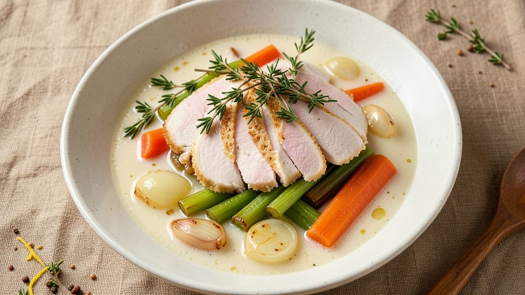 Bird Soup Recipe: Crispy Celery Crowns Over Silky Herb Broth