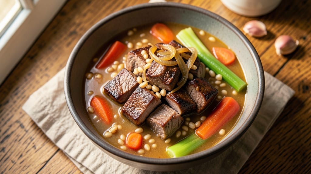 Beef Barley Soup Recipe Ingredients: Savory Umami Depth With Chewy Barley Bites