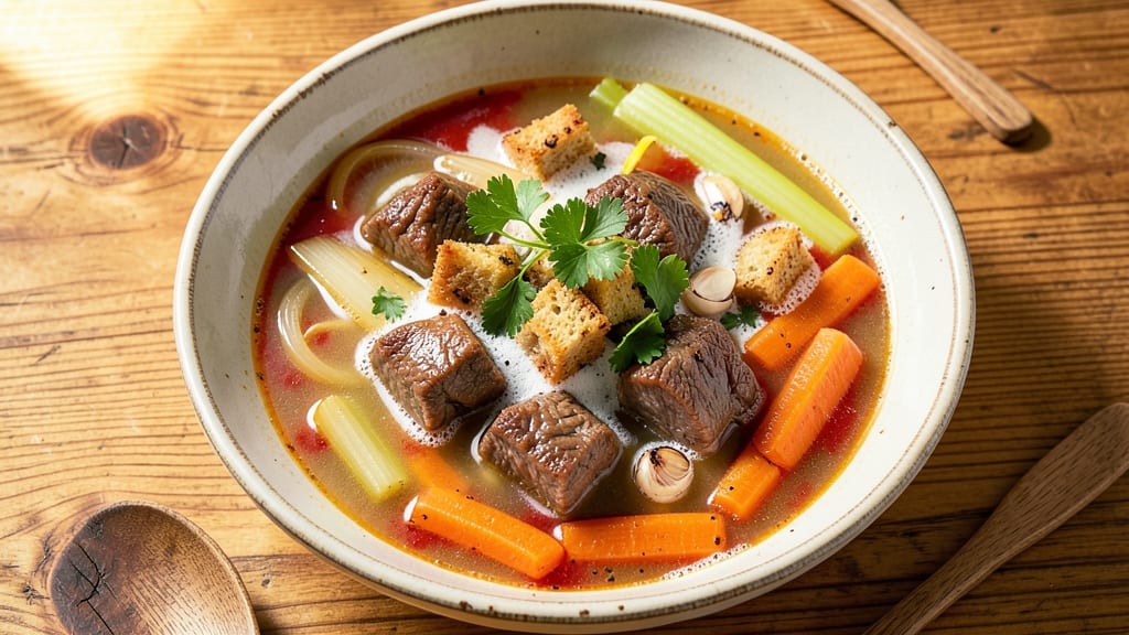 Barefoot Contessa Vegetable Beef Soup Recipe: Celery Crown Crunch and Hearty Umami Depth