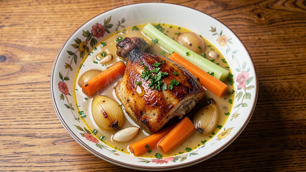 Big Bird Soup Recipe: Anchovy-Parmesan Velout With Celery Crown Crunch
