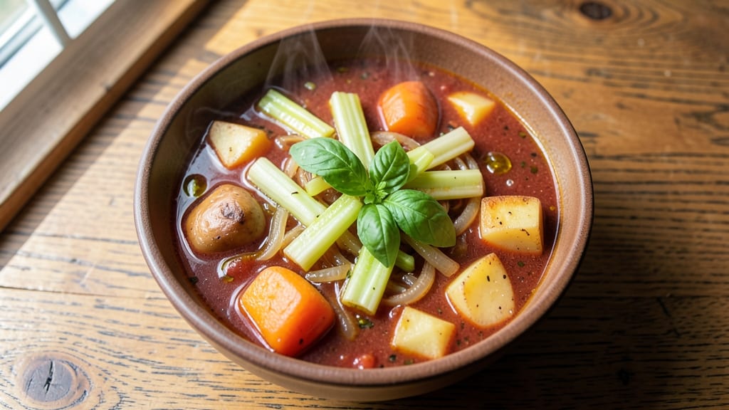 Amy's Chunky Vegetable Soup Copycat Recipe: Crisp Celery Crowns and Hearty Potato Bites