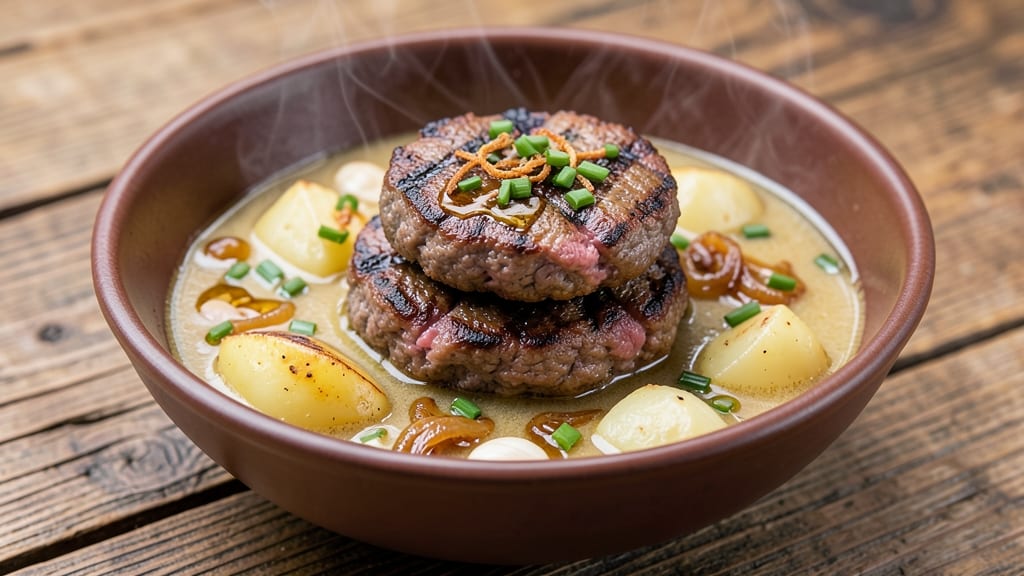 Backyard Burgers and Potato Soup Recipe: Smoky Grill Meets Creamy Comfort Bowl