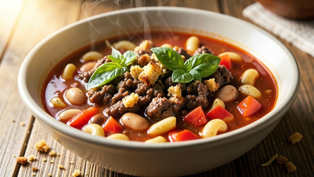 30-Minute Hamburger Minestrone Soup Recipe: Hearty Protein-Packed One-Pot Meal
