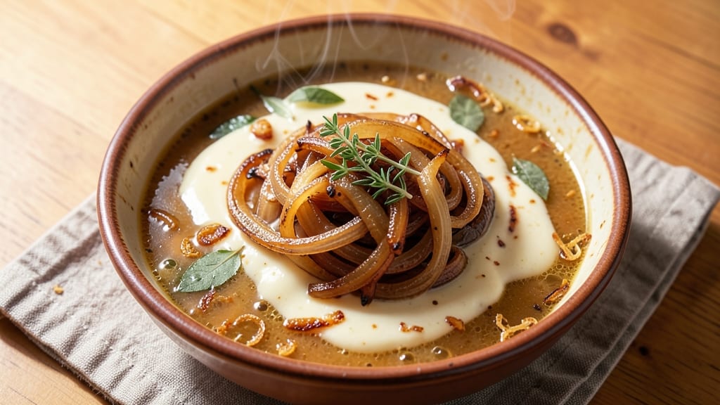 Best Onion Soup Recipe From Scratch: Crispy Celery Crowns Over Silky Herb Velout