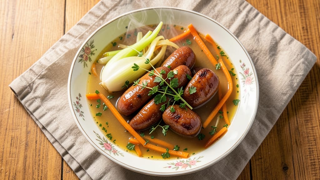 Bird Tongue Soup Recipe: Crisp Celery Crowns and Silken Herb Velout