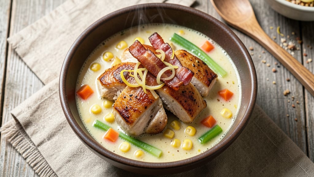 Best Chicken Corn Soup Recipe From Scratch: Smoky Bacon and Celery Crown Crunch Fusion