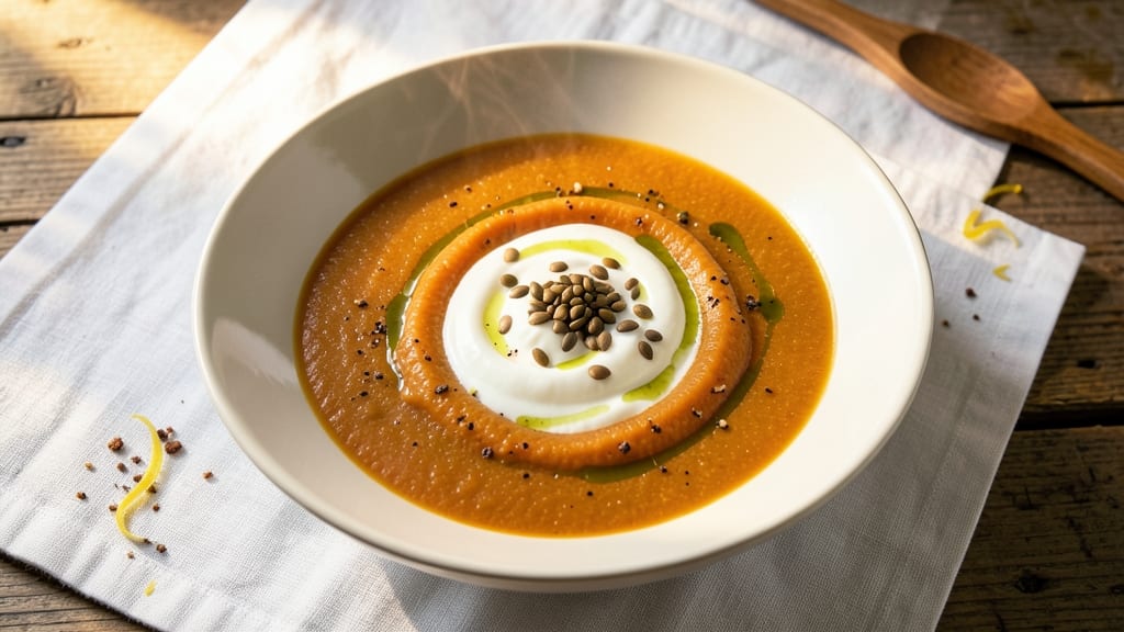 5 Star Pumpkin Soup Recipe: Velvety Spice with Toasted Seed Topping