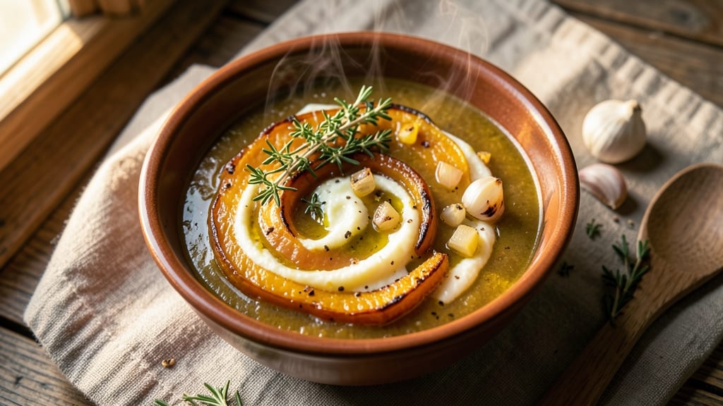 Baked Squash Soup Recipe: Roasted Sweetness Meets Velvety Herb Cream