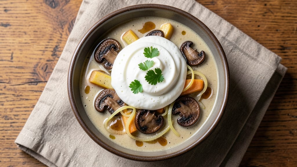 Bavarian Mushroom Soup Recipe: Creamy Parsnip-Infused Depth with Crispy Fried Onions