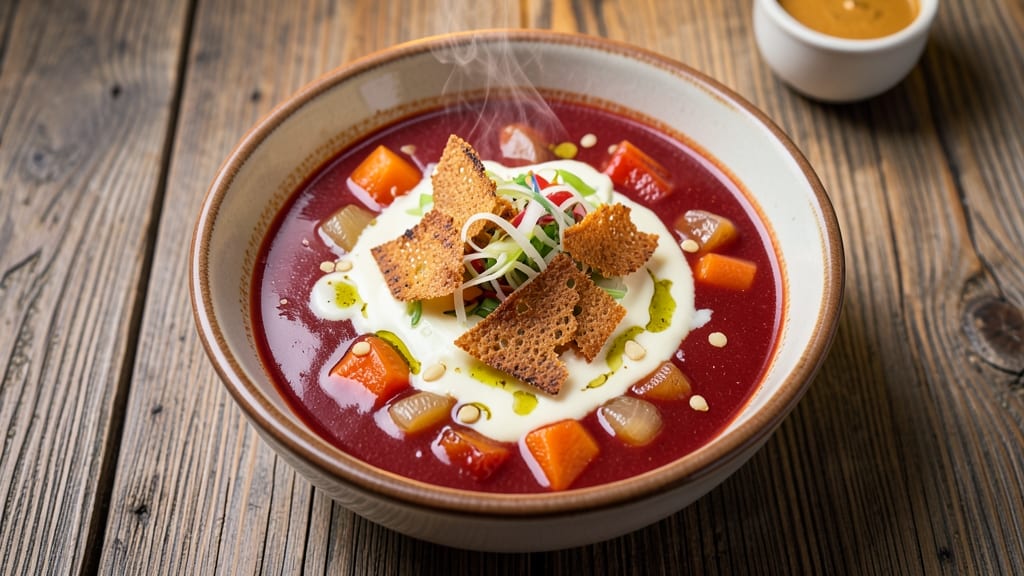 Baker's Crust Tomato Cheese Soup Recipe: Crispy Celery Crown Topping Magic