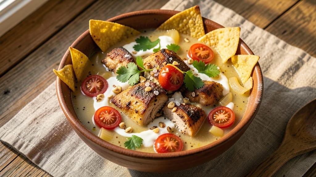 Bartaco Chicken Tortilla Soup Recipe: Crispy Tortilla Chips and Creamy Herb Velout