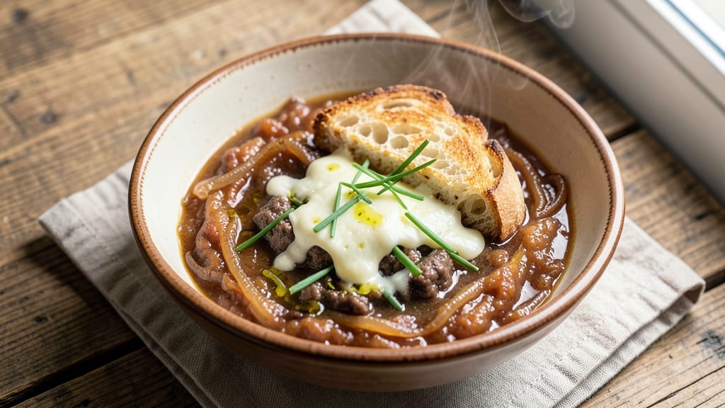 Bern's French Onion Soup Recipe: Crispy Bread Crowns Over Melty Gruyère Gold