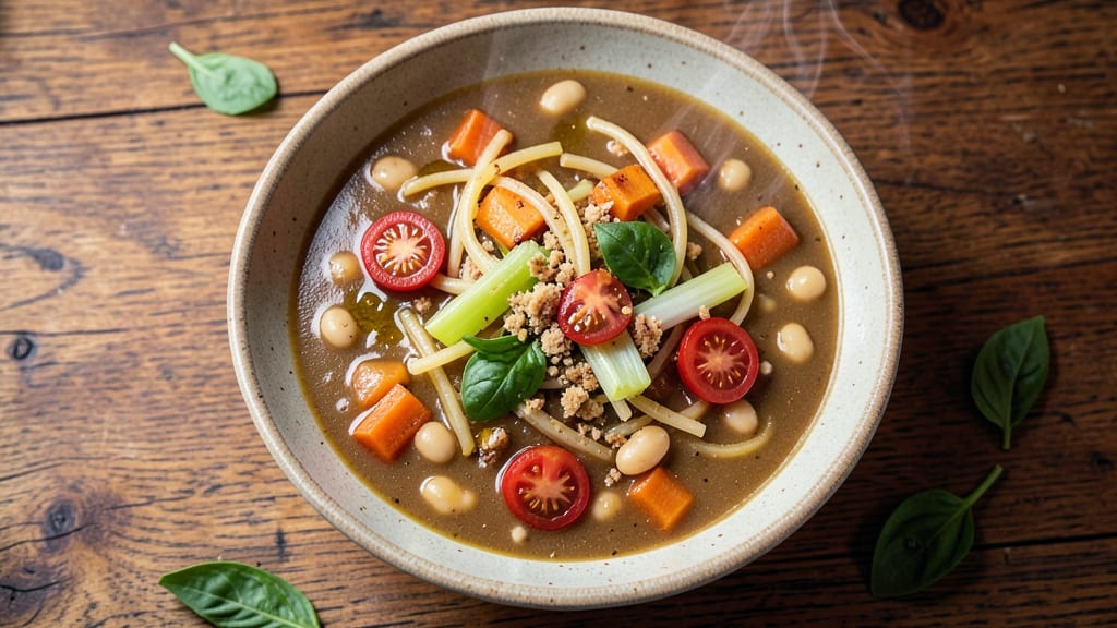 Alton Brown's Minestrone Soup Recipe: Celery Crown Crunch Meets Hearty Bean Velout
