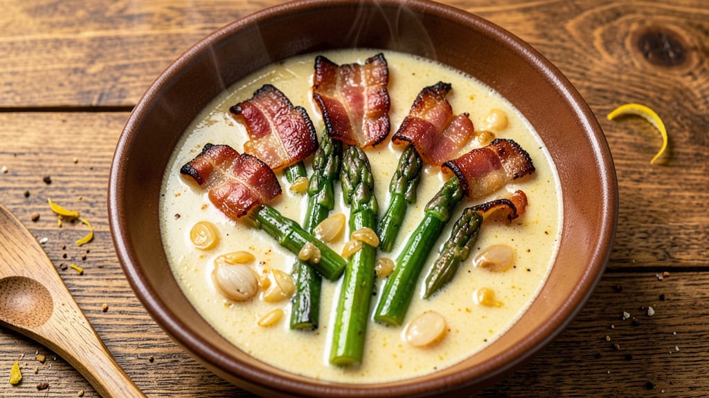 Asparagus Bacon Soup Recipe: Smoky Bacon and Earthy Asparagus Harmony