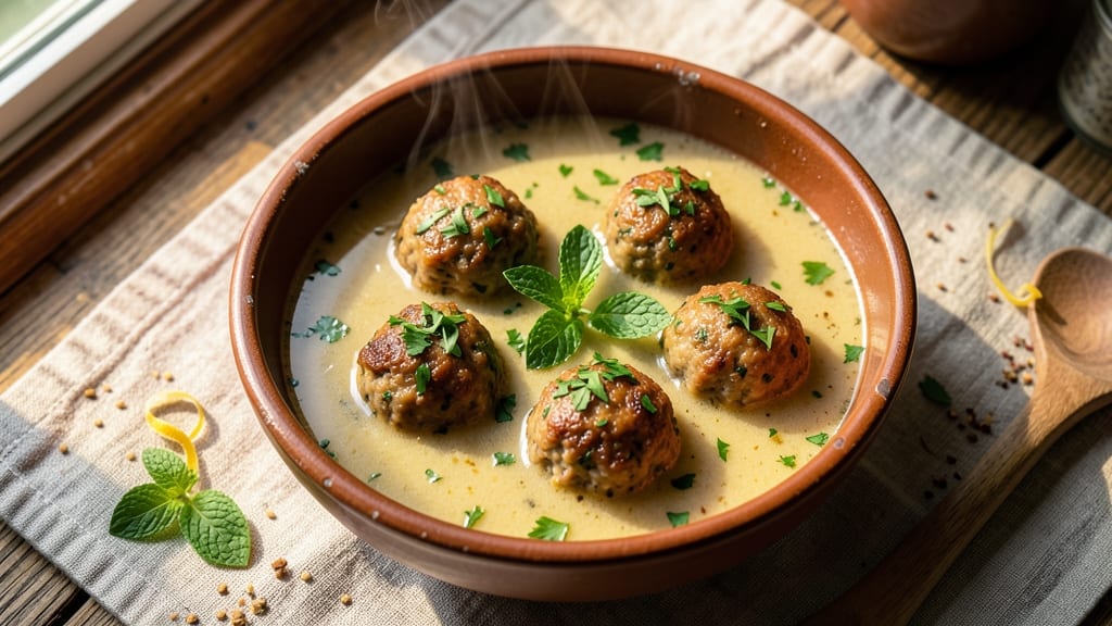 Albondigas Soup Recipe with Mint: Crispy Meatballs in Herbed Tomato Broth