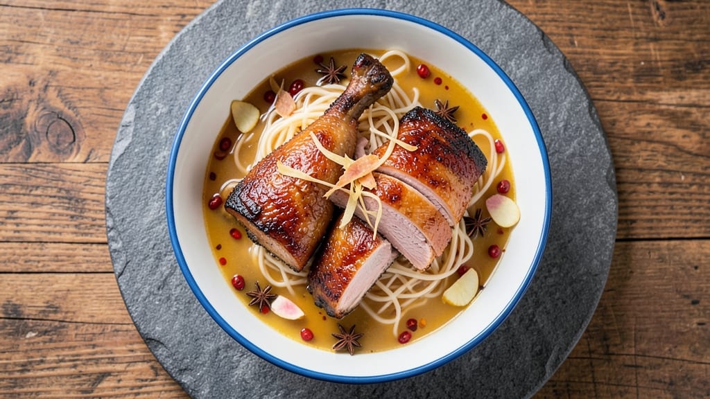 Asian Duck Soup Recipe: Star-Anise Infused Richness With Silky Noodles