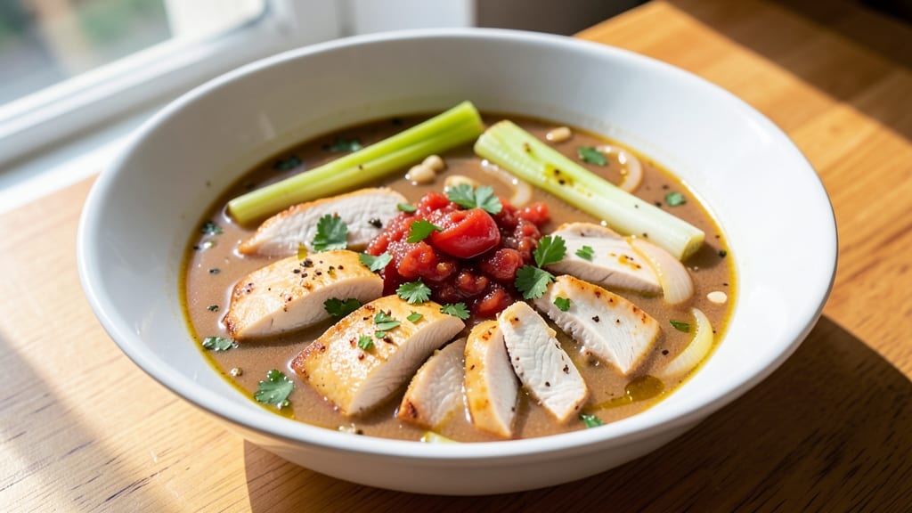 ABC Chicken Soup Recipe: Crisp Celery Crowns Over Anchovy Cream Velout