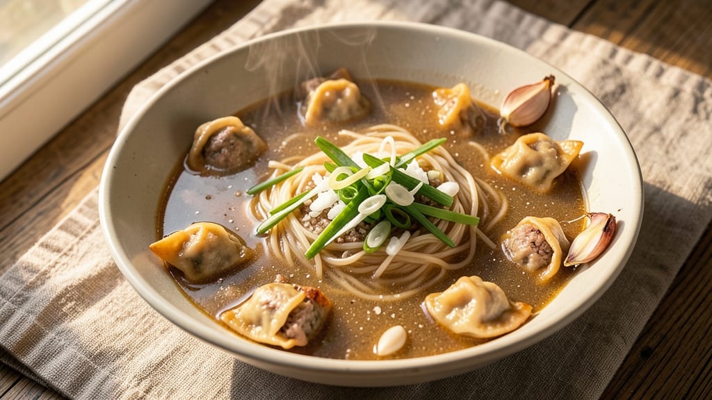 Beef Wonton Noodle Soup Recipe: Silky Broth with Chewy Rice Noodles