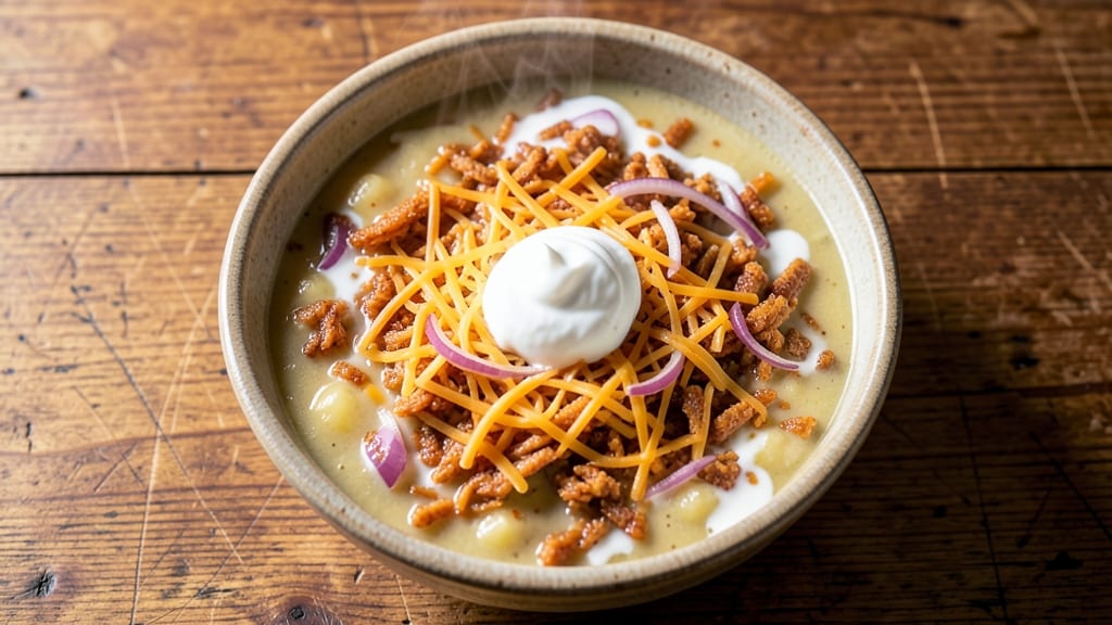Baked Potato Soup With Frozen Hash Browns Recipe: Crispy Top, Creamy Base Magic