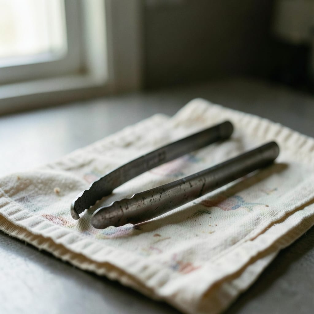 The metal tongs