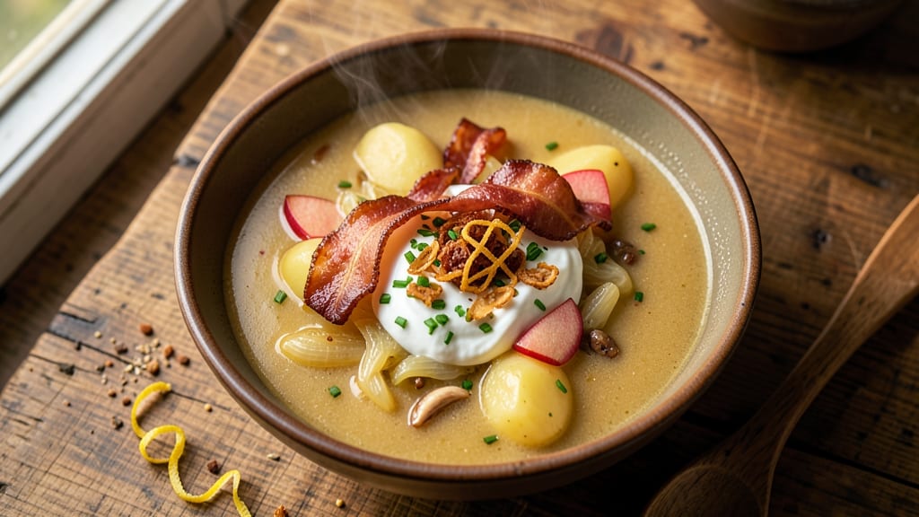 Apple Barn Loaded Potato Soup Recipe: Bacon-Apple Crunch Topping Magic