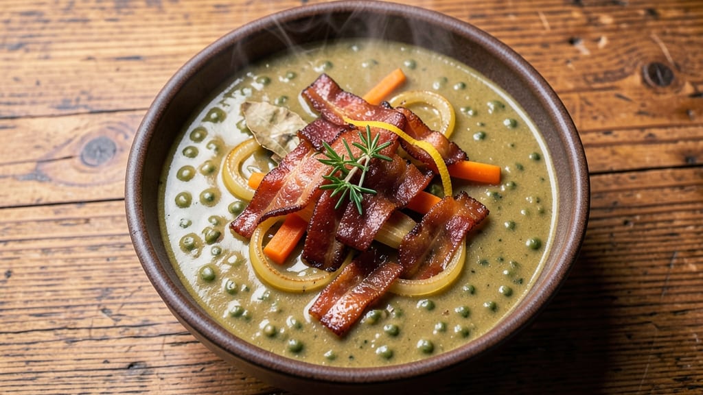 Alton Brown's Split Pea Soup Recipe: Herb-Infused Velout With Smoky Bacon Depth
