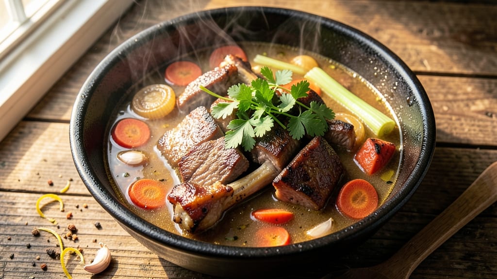 Beef Soup with Bone and Meat Recipe: Rich Collagen Broth and Fall-Off-Tender Pieces