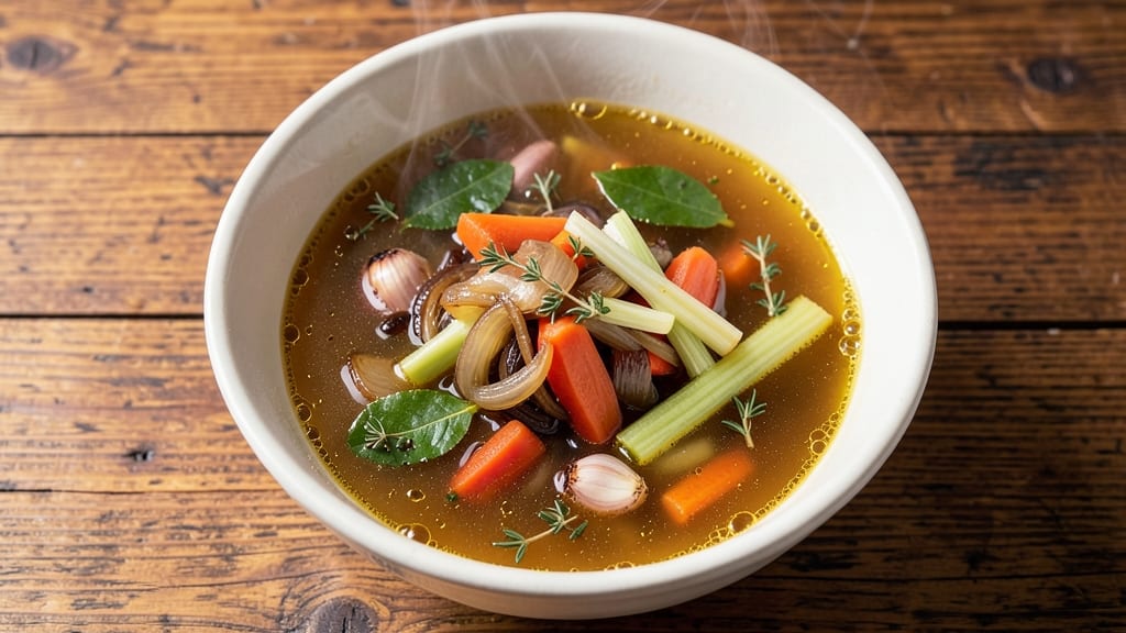 Basic Broth Soup Recipe: Savory Simmer With Celery Crown Crunch