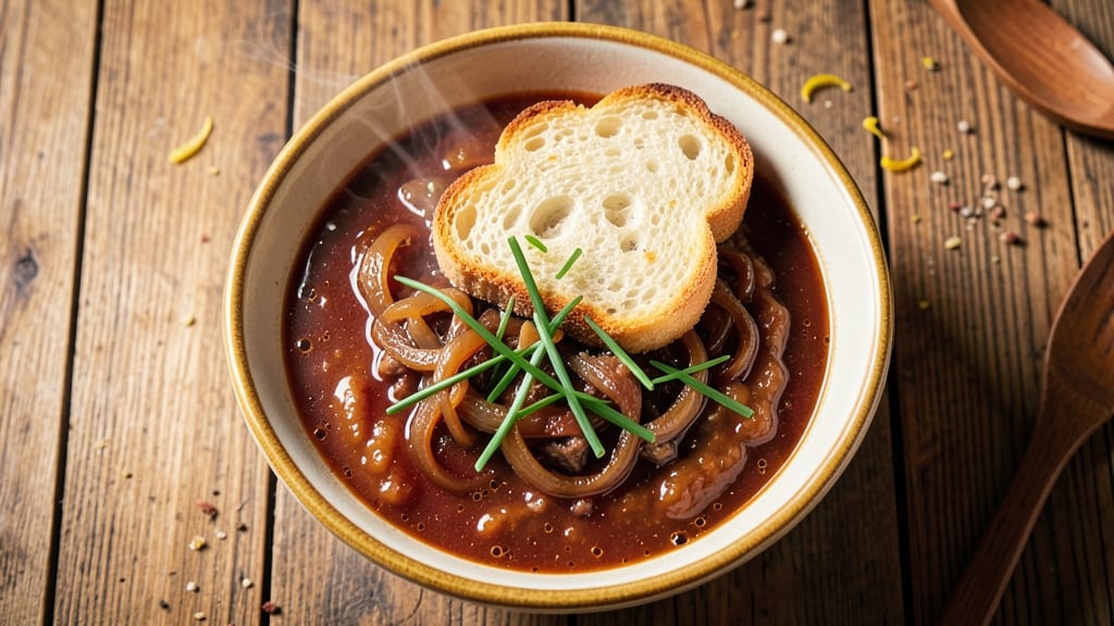 Be Our Guest French Onion Soup Recipe: Crispy Bread Crowns Over Luxe Caramelized Onions