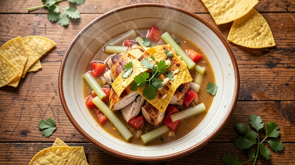 Authentic Chicken Enchilada Soup Recipe: Crispy Celery Crowns Over Warm Tortilla Comfort