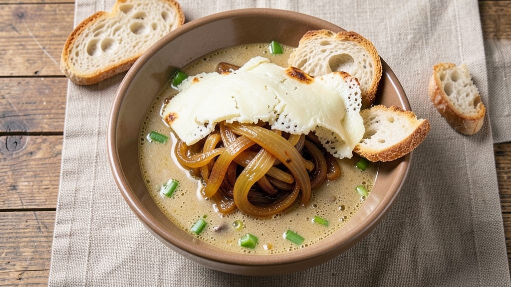 Andrew Zimmern's French Onion Soup Recipe: Crispy Celery Crowns Over Cheesy Velouté Magic
