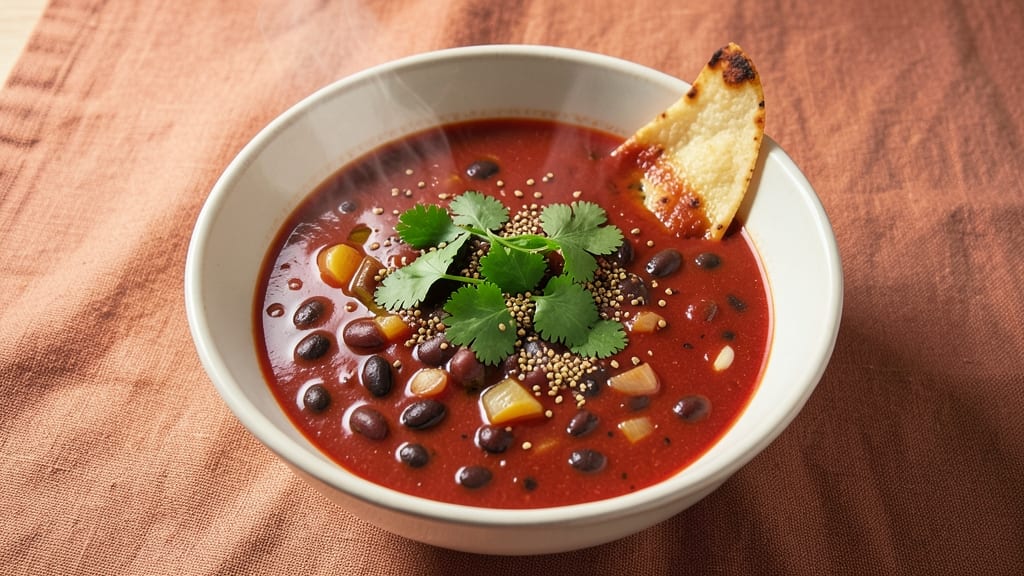 Black Bean and Tomato Soup Recipe: Smoky Cumin and Cocoa Infused Warmth
