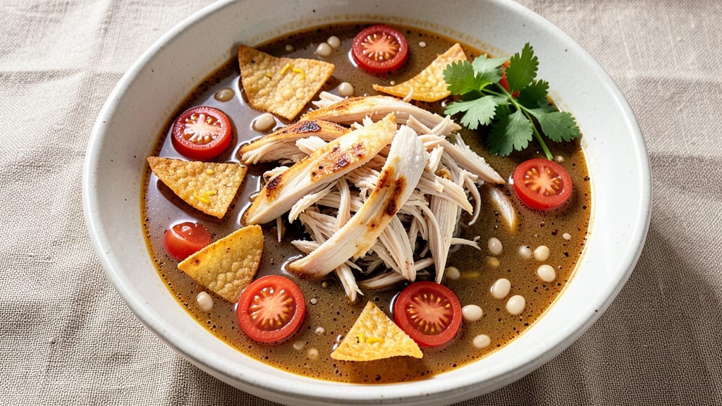 Basic Chicken Tortilla Soup Recipe: Crispy Tortilla Strips and Smoky Cumin Depth