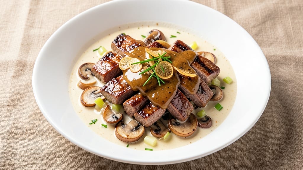Beef Stroganoff Recipe With Cream of Mushroom Soup in Slow Cooker: One-Pot Tender Beef and Crisp Celery Crowns