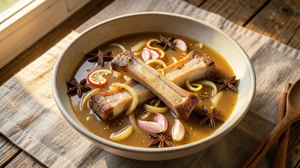Asian Beef Bone Soup Recipe: Marrow-Rich Broth with Silky Noodles